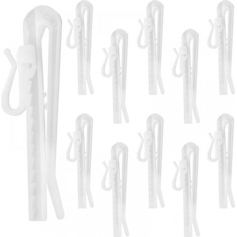 Packung mit 60 verstellbaren Gardinenhaken aus Kunststoff, 85 mm (1/4)