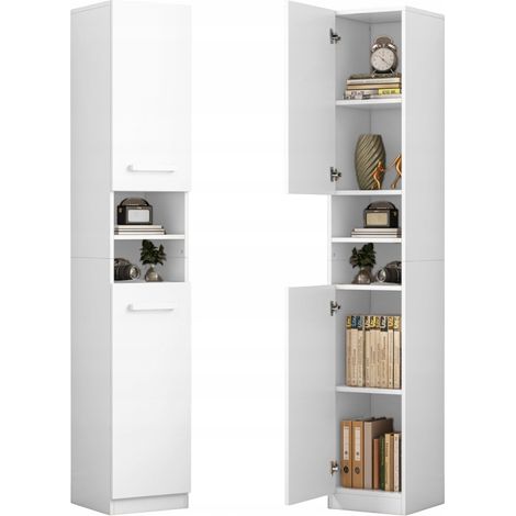 Regal, weißer moderner Schrank, hoch, Loft, 2 Türen, 180 cm (1/5)