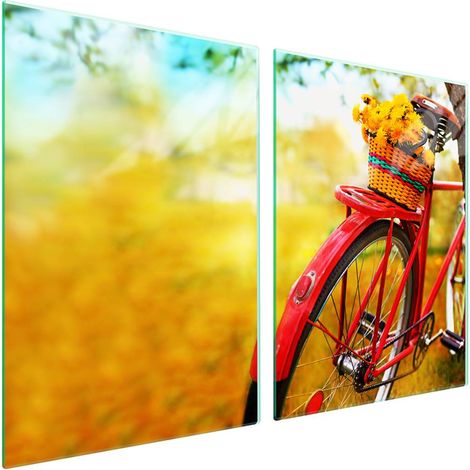 Plaque de protection en verre pour poêle 2x45x52 Vélo (1/5)