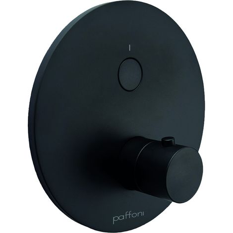 Mitigeur de douche à encastrer avec 1 seule fonction partie externe de couleur noir mat Paffoni Compact Box CPM013NO  Noir mat