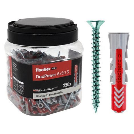 FISCHER TASSELLO DUOPOWER S 6X30 PROPACK 250PZ