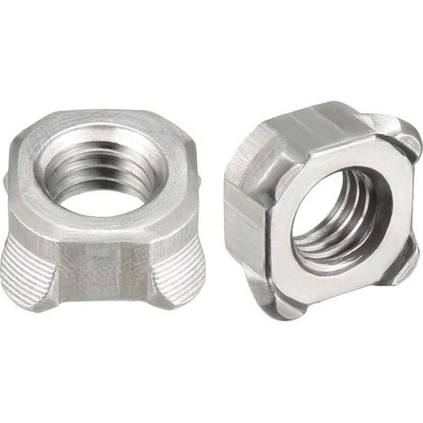 Écrous M10 Carré UNC Grossier Carbone Argent 20pcs (1/3)