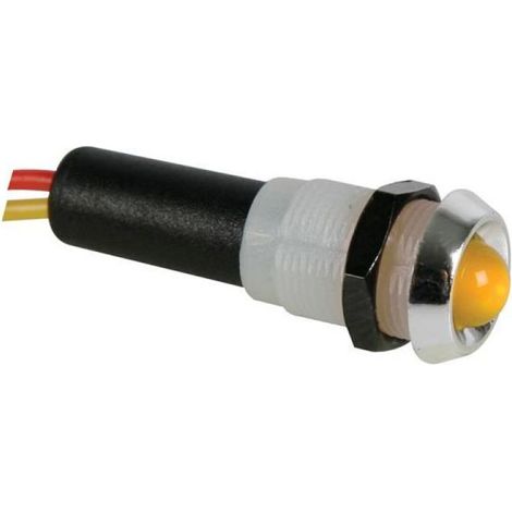 VOYANT LED JAUNE 24V - BOITIER CHROME