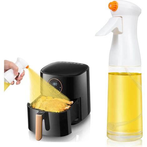 Flacon pulvérisateur rechargeable pour huile et huile d'olive, en verre blanc, pour friteuses à air chaud et salades.-AquaForge (1/5)