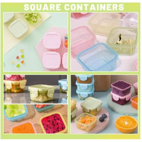 Boîtes de Conservation Cuisine avec Couvercle 6 Pièces Petites boîtes de Congélation Récipients Alimentaires Sauce pour (150 ml),yd (1/4)