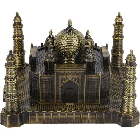 Metallmodell des Taj Mahal, eines weltberühmten Monuments, perfekt zur Dekoration von Büros und Wohnungen sowie als Schmuck für ein berühmtes Gebäude. (1/5)