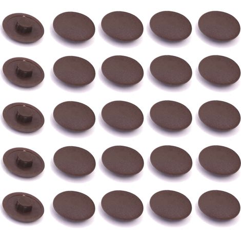 20x Cache vis hexagonal en plastique 4 x 2,7 x 11,8mm Confirmat 6 pans Meuble Capuchon Bouchon Trou Protection Universel, marron foncé