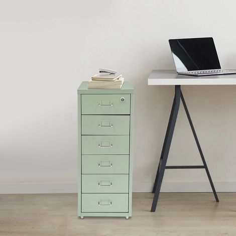 Classeur mobile de 6 tiroirs, armoire de rangement verticale de grande capacité, bureau à domicile, 28 41 69cm (1/5)
