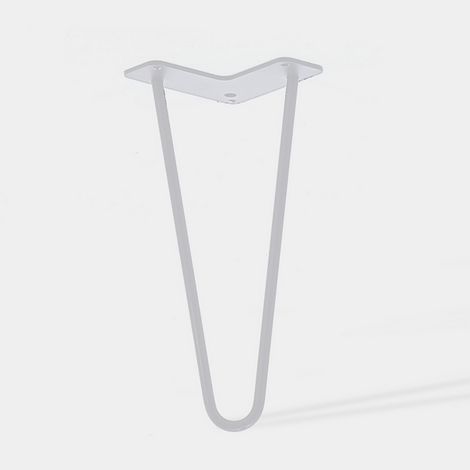 Lot de 4 pieds de meuble double fil modèle droit blanc mat hauteur 40 cm