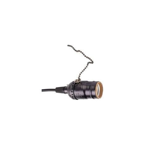 Light Holder, Support De Lampe De Suspension E27 Vintage avec Base à Lampe pour ChaîNe à Tirette MontéE Au Plafond(Noir Perle) (1/4)