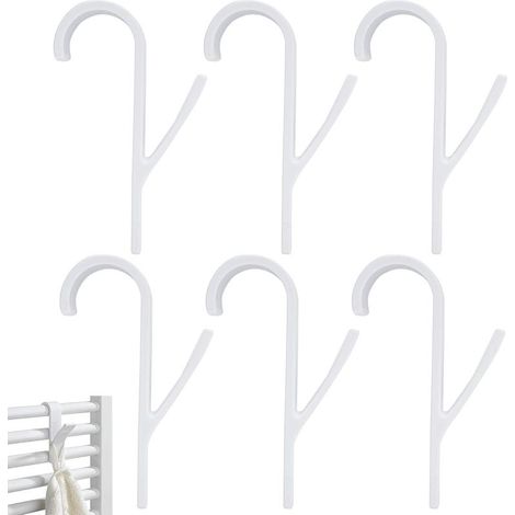 Set mit 6 Badhaken, Handtuchhaltern, Heizkörperhaken aus Kunststoff, beheizten Handtuchhaltern, flexiblen Handtuchhaltern für Bad und Küche (1/5)