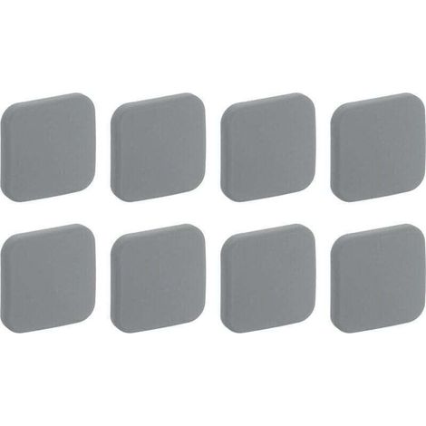 Butées de Porte Protectrices Murales, XU, Pack de de 8 Tampons de Poignée de Porte en Silicone Souple, Carré Autocollant de Protection de Poignée de Porte pour Maison Bureau, Gris - KZQ