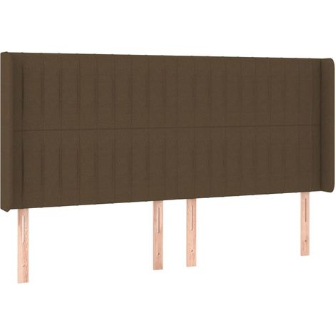 Maison Exclusive - Testiera ad Orecchio Marrone Scuro 203x16x118/128 cm in Tessuto