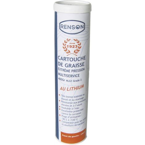 CARTOUCHE DE GRAISSE 400G EXTREME PRESSION GRADE 2 RENSON