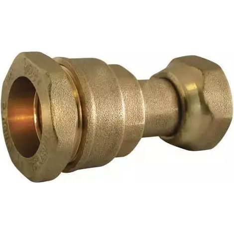 Raccord droit à compression en laiton avec écrou libre femelle Ø A: 25mm  Ø B: 1'' (1/2)