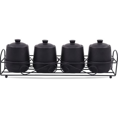 Set di 4 contenitori per spezie MAESTRO NERO MR-20001-04CS (1/4)