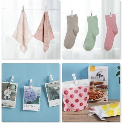 Lot de 16 pinces à linge sans traces, organisateur de linge, pinces pour draps, cintres pour serviettes de plage : empêchez votre serviette de s'envoler. (1/4)