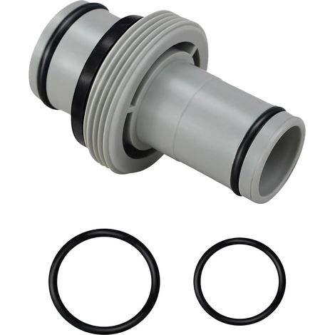 32-mm-auf-38-mm-Poolschlauchadapter  Gerader 32-mm-auf-38-mm-Adapter aus grauem PP. Zum Verbinden zweier Poolschläuche unterschiedlicher Größe. Ideal für die Filteranlage. (1/5)