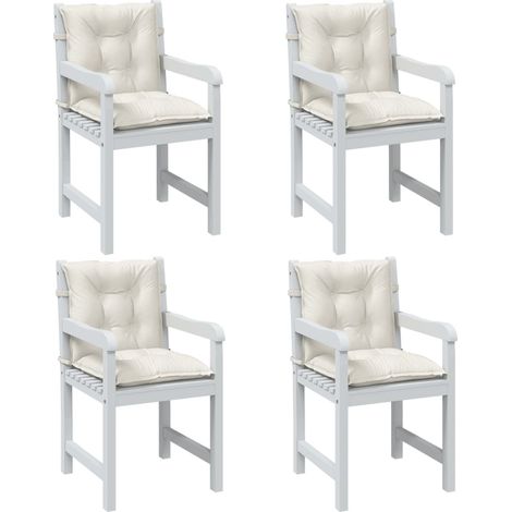 Niedriglehner-Auflagen 4 Stk. Melange Creme 100x50x7 cm Stoff