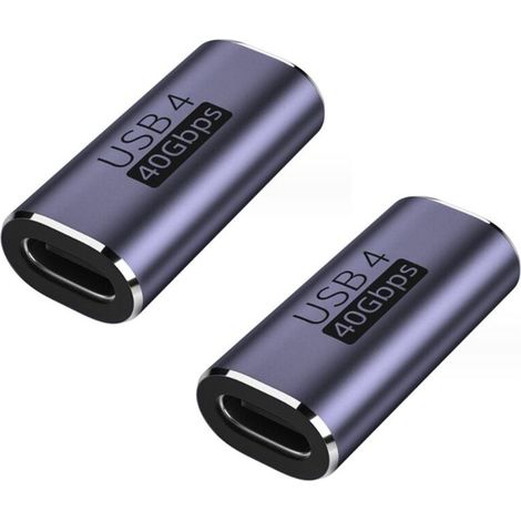 USB C Coupler 40Gbps,USB C Femelle à Femelle supporte 8k@60HZ et 100W de Charge Rapide,Adaptateur USB C Femelle vers Femelle Compatible avec Thunderbolt 3/4,USB Type C Interface Devices (1/4)