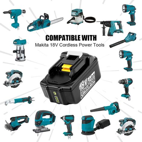 Lot de 2 batteries de rechange au lithium 18 V 6,0 Ah, compatibles avec les outils électriques Makita 18 V LXT (1/5)