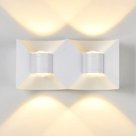 12W LED Wall Light Indoor Outdoor Modern LED Wall Lamp Waterproof IP65 Aluminum Interior Wall Sconces for Living Room Staircase Corridor Bedroom Garden (White/Warm White) (1/5)