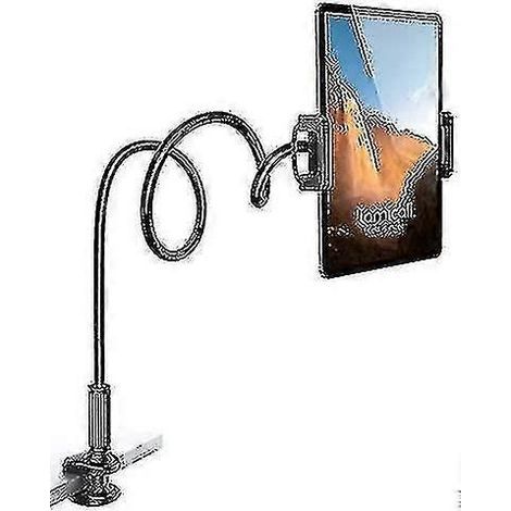Support de tablette flexible à bras articulé pour lit - Fixation flexible pour tablette compatible avec le lit - Noir (1/5)
