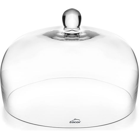LACOR 61806 Campana Copri Piatti, Protegge, Ideale per conservare e Presentare Alimenti, Vetro borosilicato, Molto Resistente, Ø25, Altezza: 14 cm, Cristallo (1/5)