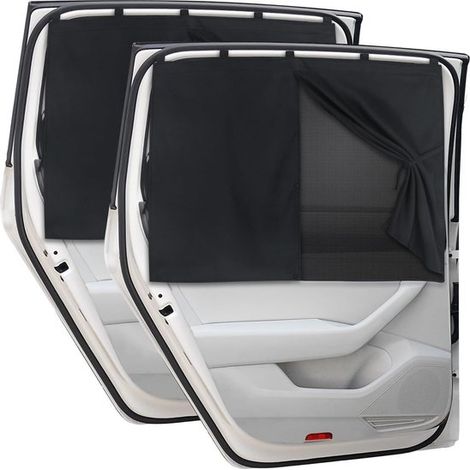 2 piezas, Parasol magnético para la luneta trasera del coche, Parasol magnético doble capa, Cortina negra coche, Protección contra calor rayos UV (1/5)