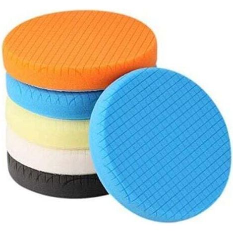 Polissage Pad, 5 Pièces 180mm/7 Pouces Éponge de Polissage Kit de Polissage pour Voiture Polisseur Tampon Pad/pour RO/DA Double Action polisseuse Polissage -SPPS7M5