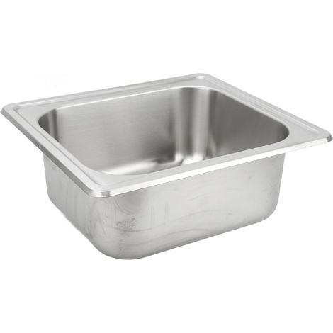 Évier de bar en acier inoxydable 304 brossé antirouille 480x430x150mm pour salle de bain cuisine camping-car bateau yacht (1/5)