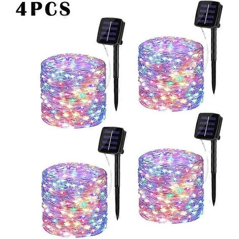 Guirlande lumineuse solaire LED extérieure de 32 m étanche 50 LED 4 pièces multicolore (1/5)