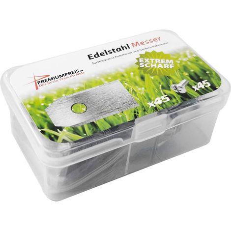 45 Lames de rechange, Acier inoxydable 0,75 mm, Pour Husqvarna Automower et Gardena Sileno (1/5)