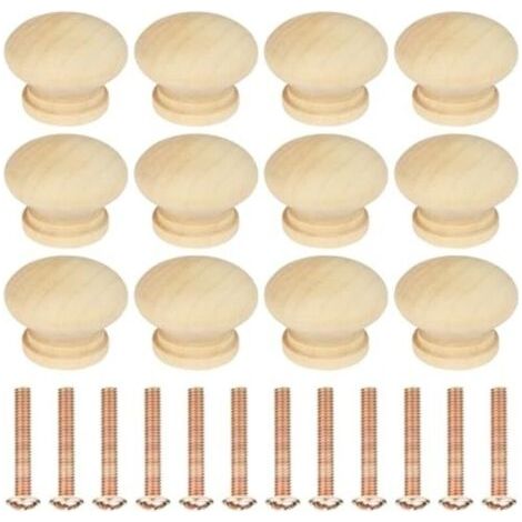 12pcs Poignée Meuble en Bois, Boutons de Meuble, Boutons de Portes pour Placards, 35 mm Poignet de Tiroir, pour Décoration D'intérieur, Placard, Penderie, Tiroir, Armoires de Cuisine (1/3)