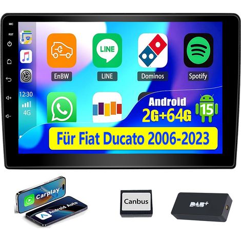 Autoradio Android 15 avec DAB+ pour Fiat Ducato (2006-2023) - GPS, Wi-Fi, Bluetooth, RDS - 2+64G DAB+