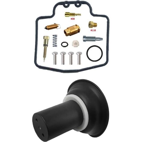 Vergaser Reparatursatz für XN125 2002 125cc Teos Roller Carb Set Kit + Plunger Passend für XN125 einzeln 125cc kraftstoffbeständige Nitrildichtungen, präzise Messingdüsen, Dichtungen und (1/4)