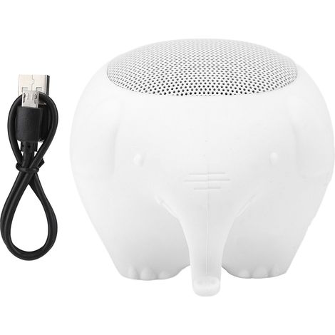 Bluetooth 5.0 portable sans fil en forme d'éléphant, 400 mAh, stéréo, avec micro (blanc) (1/4)