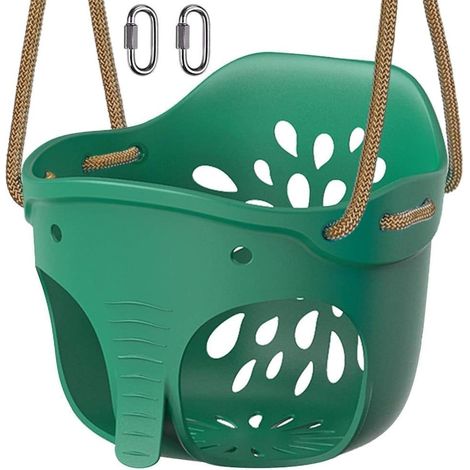 Schaukelsitz Kinderschaukel Karabiner Garten 1 Pack Grün elefant (1/5)