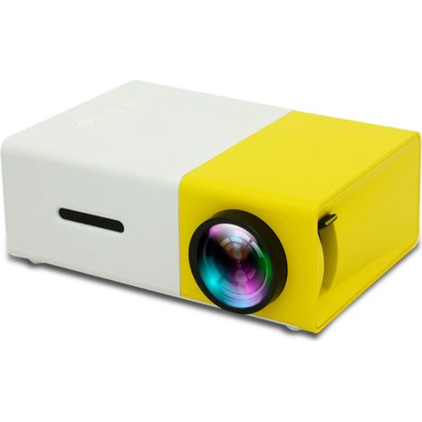YG300 Mini-Projektor, Heimgebrauch, tragbarer LED-Projektor, HD 1080p – YG300 Gelb/Weiß (1/4)