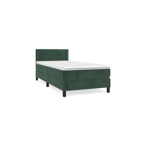 Sommier à lattes de lit avec matelas Vert foncé 100x200 (1/5)