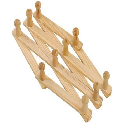 en Bois Expansible Porte Manteau, Support Mural Accordéon Bois Crochet pour Suspendu Chapeaux, Capuchons, Tasses, Manteaux, Sacs, Tasses Café, Super pour D'Entrée Couloir Salle à Manger (1/4)