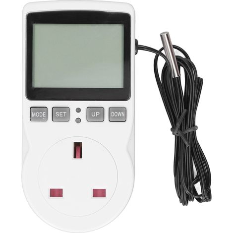 Thermostat électronique avec prise UK 13A 2900W, écran LCD, boîtier ABS, contrôle de température 100-250V 50/60Hz (1/5)