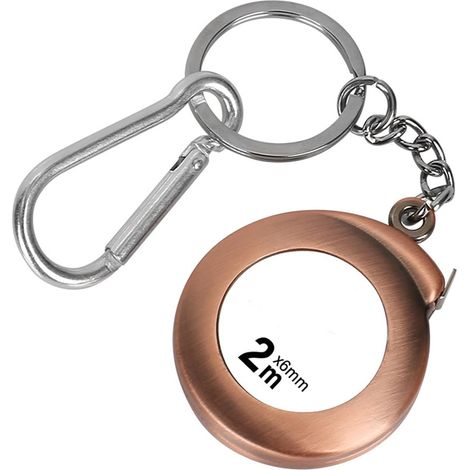 Mini mètre ruban porte-clés acier/ABS 6mm 2m, pour bricolage (1/5)