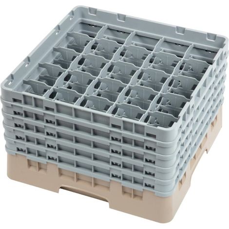 Casier à verres 25 compartiments Camrack beige hauteur max 257mm - 500 x 500 x 308 mm - CAMBRO (1/5)