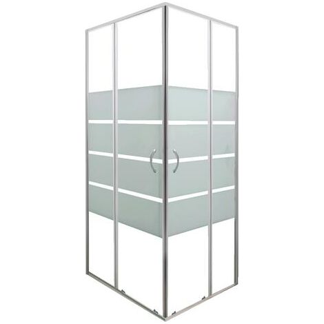 ONDEE ZEN - Porte de douche SHIVA - Accès d'angle - Finition Chromé - 80x190cm (1/4)