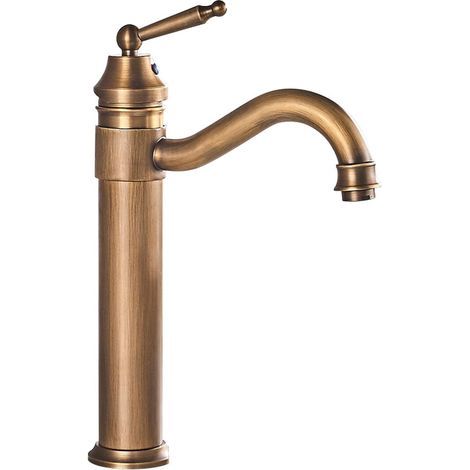 Grifo de lavabo de baño estilo retro vintage con caño giratorio de 360°, grifo monomando para agua fría y caliente, estilo antiguo, grifo de lavabo de un solo orificio. (1/5)