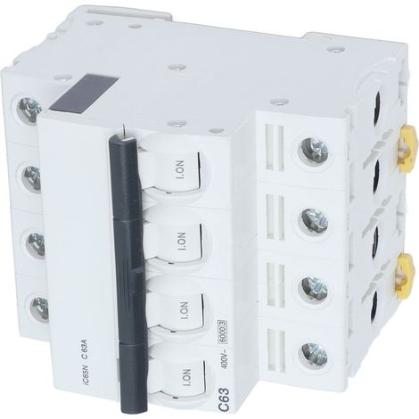 Disjoncteur 4P 63A 400V AC pour installation électrique domestique, montage sur rail DIN basse tension (1/5)