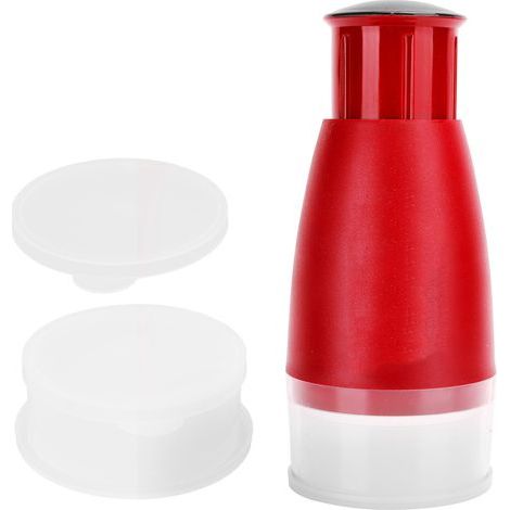 Hachoir à main manuel pour ail, gingembre et légumes, presse avec 2 boîtes en plastique rouges (1/5)