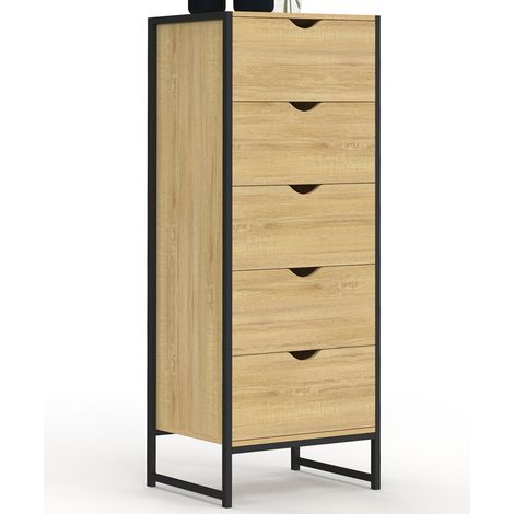 Chiffonnier 5 Schubladen DETROIT 45 cm Wochenendkommode Industriedesign