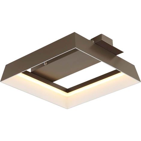 LED Deckenleuchte Deckenlampe Wohnzimmerlampe Metall kaffeefarben opal L 26 cm